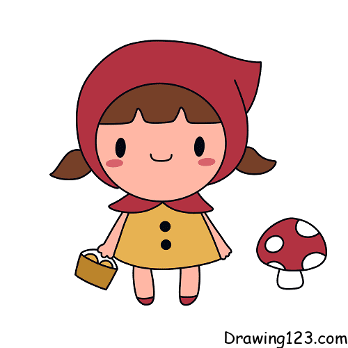 Jak Nakreslit little-girl-in-red-scarf-drawing-step-16