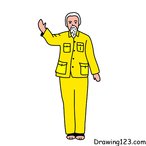 Jak Nakreslit uncle-Ho-drawing-step-13