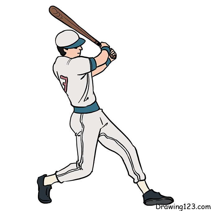 Jak Nakreslit Baseball-player-drawing-step-9