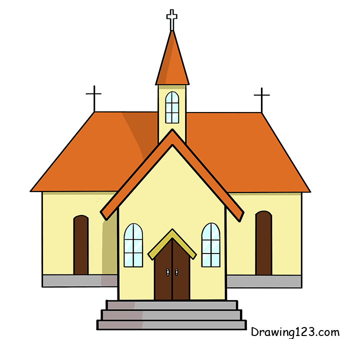 Jak Nakreslit church-drawing-step-11