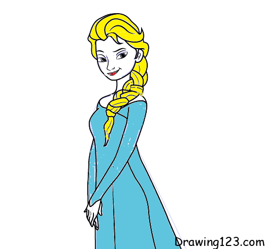 Jak Nakreslit elsa-drawing-step-8