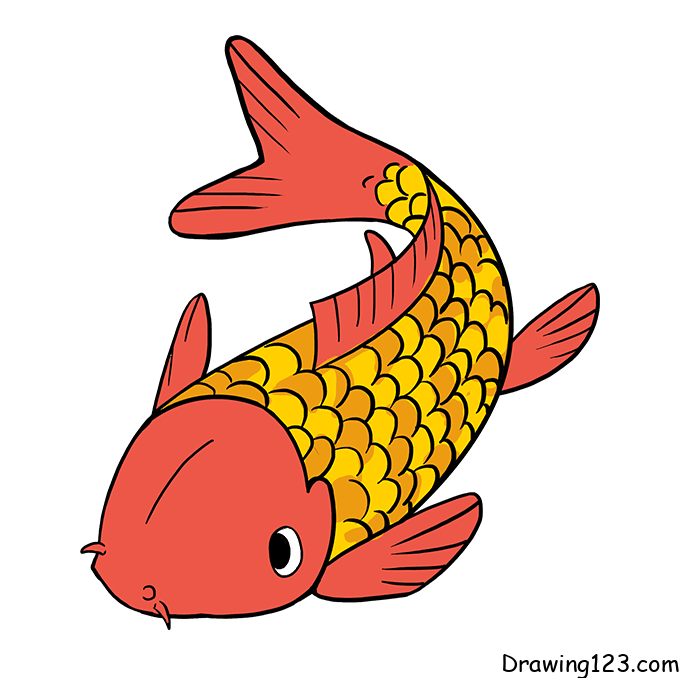 Jak Nakreslit koi-fish-drawing-step-10