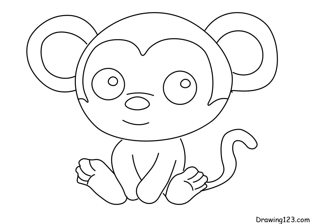 Jak Nakreslit monkey-drawing-step-7