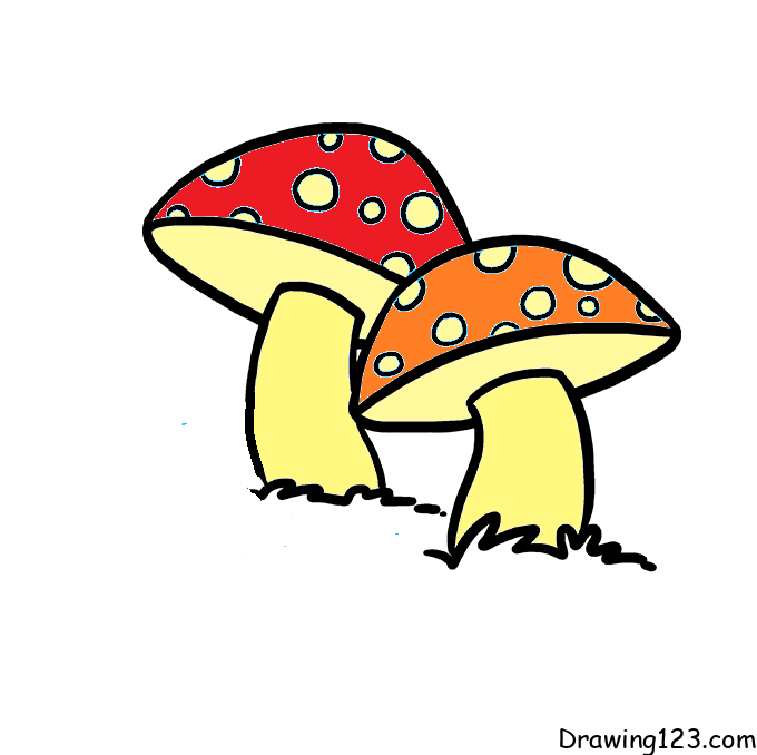 Jak Nakreslit mushroom-drawing-step-8