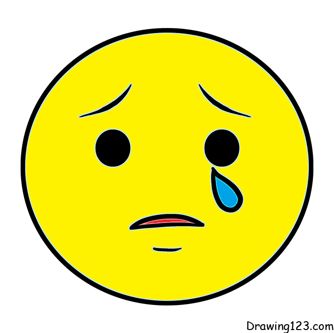 Jak Nakreslit crying-emoticon-drawing-step-6