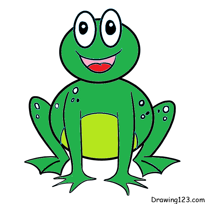 Jak Nakreslit frog-drawing-step-6