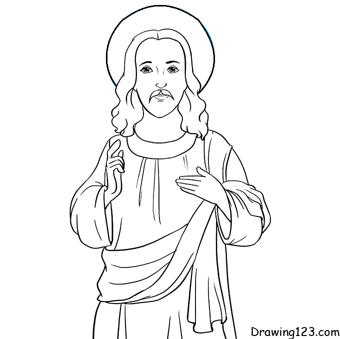 Jak Nakreslit Lord-Jesus-drawing-step-6