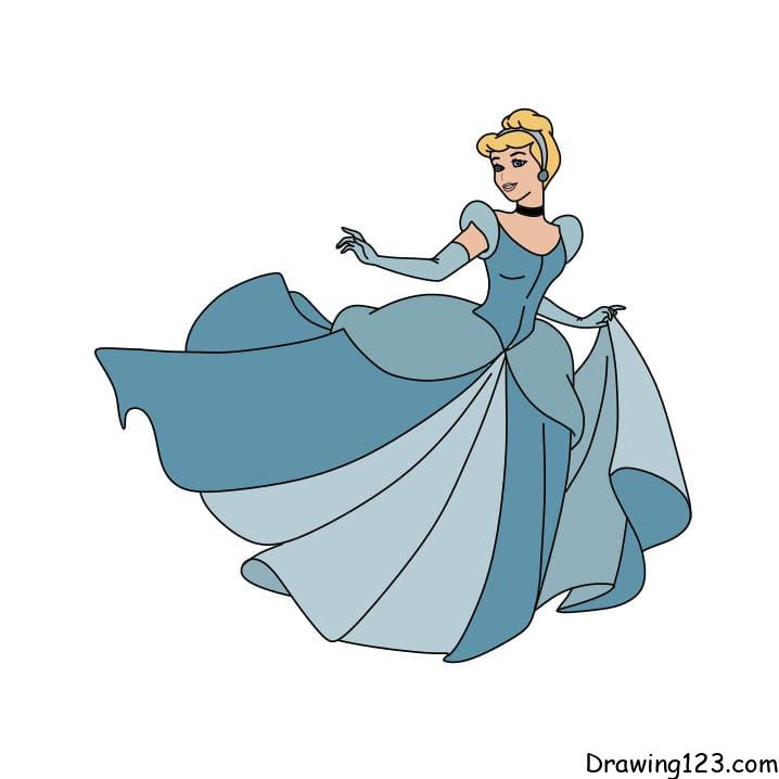 Jak Nakreslit drawing-Cinderella-step12-3