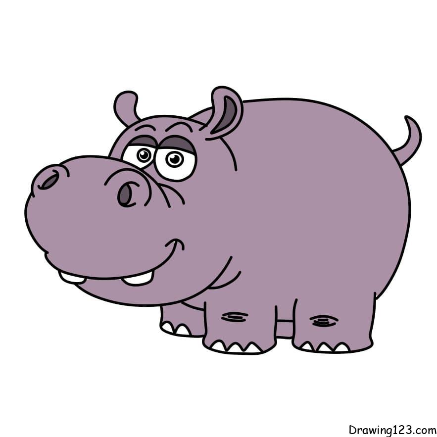 Jak Nakreslit drawing-hippopotamus-step13