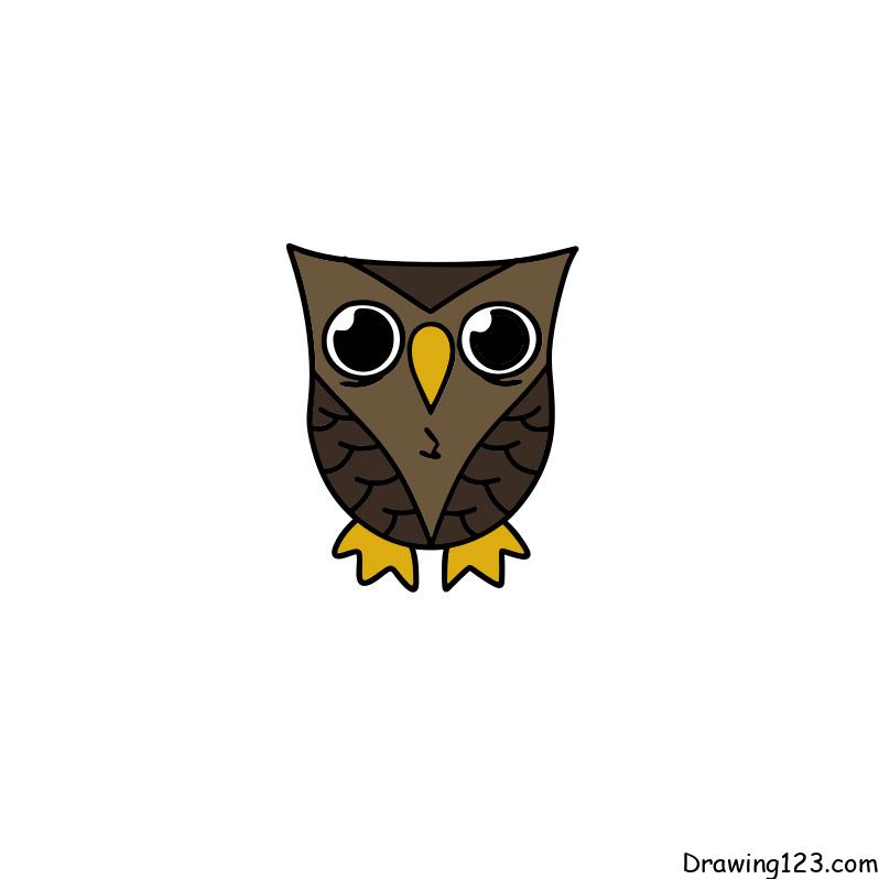 Jak Nakreslit drawing-owl-step-7