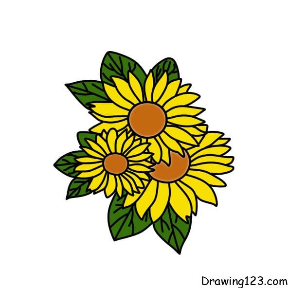 Jak Nakreslit drawing-sunflower-step8