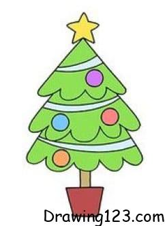 Jak Nakreslit Christmas Tree Drawing Idea 2