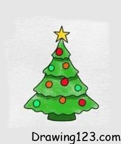 Jak Nakreslit Christmas Tree Drawing Idea 3