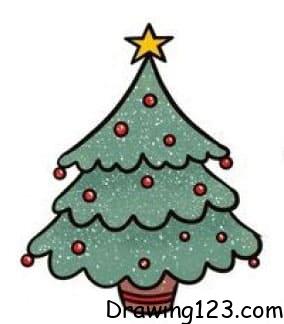 Jak Nakreslit Christmas Tree Drawing Idea 4