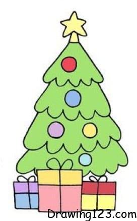 Jak Nakreslit Christmas Tree Drawing Idea 5