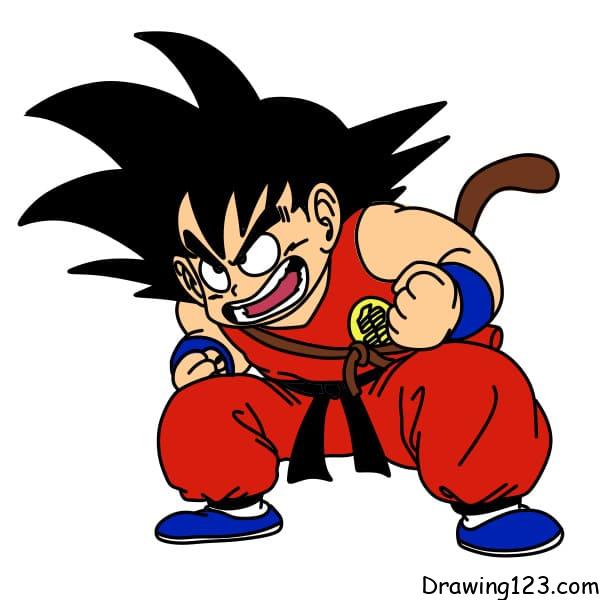 Jak Nakreslit desenhando-Son-Goku-passo16