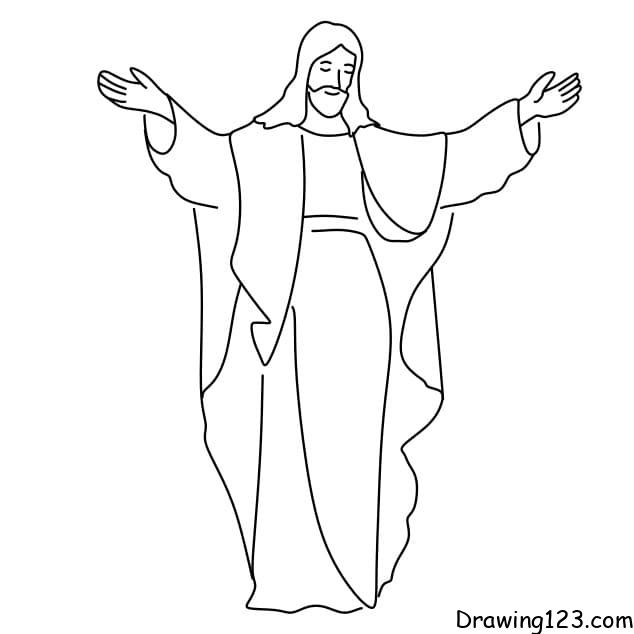 Jak Nakreslit drawing-jesus-step-11