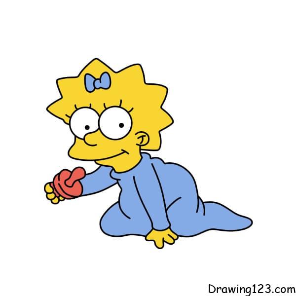 Jak Nakreslit drawing-Maggie-Simpson-step-7-1