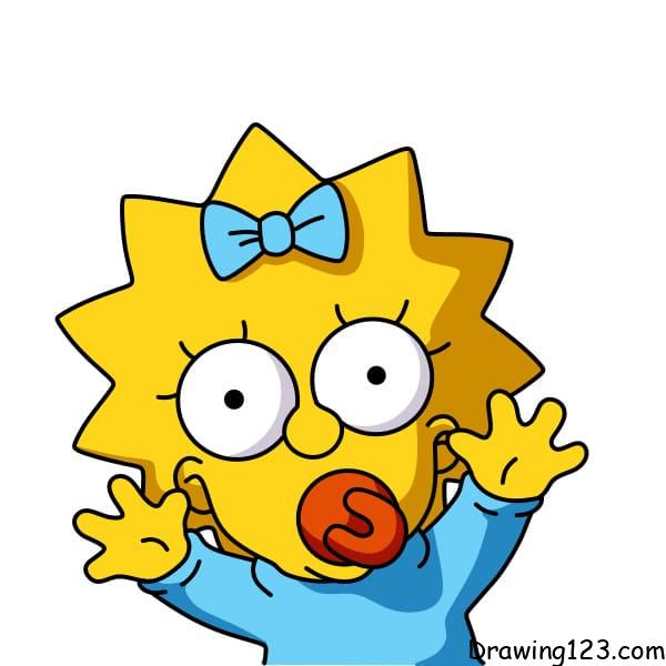 Jak Nakreslit drawing-Maggie-Simpson-step-8-1