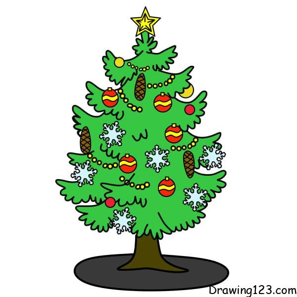 Jak Nakreslit drawing-a-christmas-tree-step-11