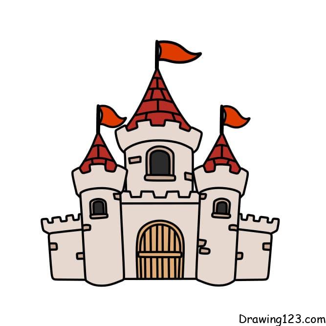 Jak Nakreslit drawing-Castle-step-12