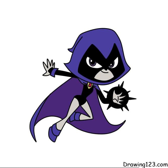 Jak Nakreslit drawing-Raven-character-step-9