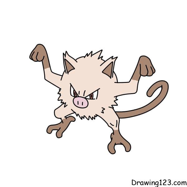 Jak Nakreslit Drawing-Pokemon-Mankey-step-10