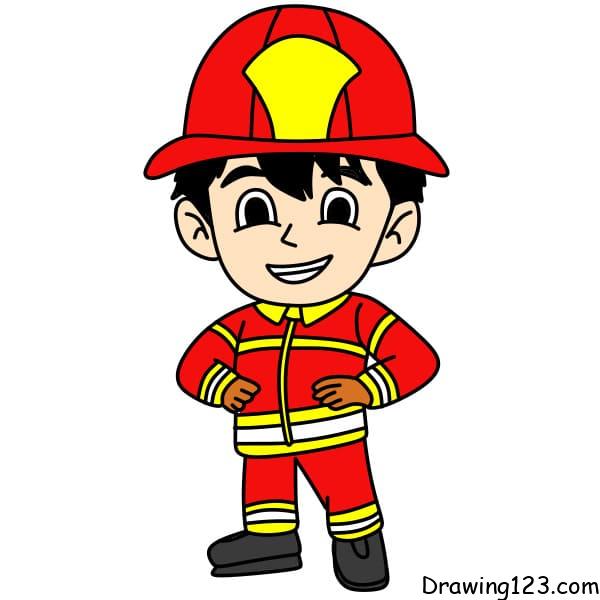 Jak Nakreslit Drawnig-a-fireman-step-12