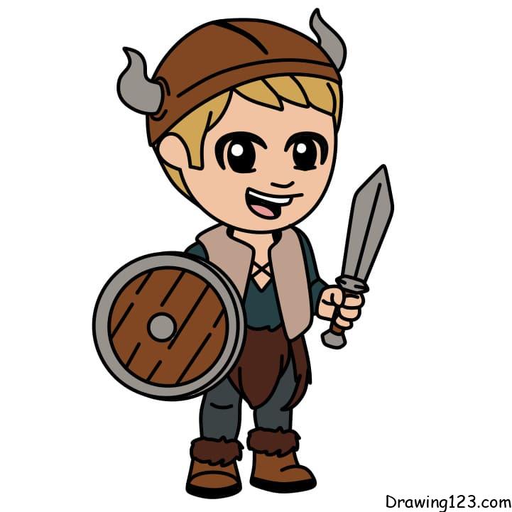 Jak Nakreslit drawing-a-viking-warrior-step-12