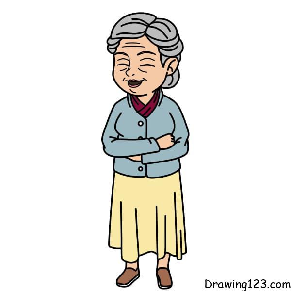 Jak Nakreslit drawing-an-old-woman-step-9