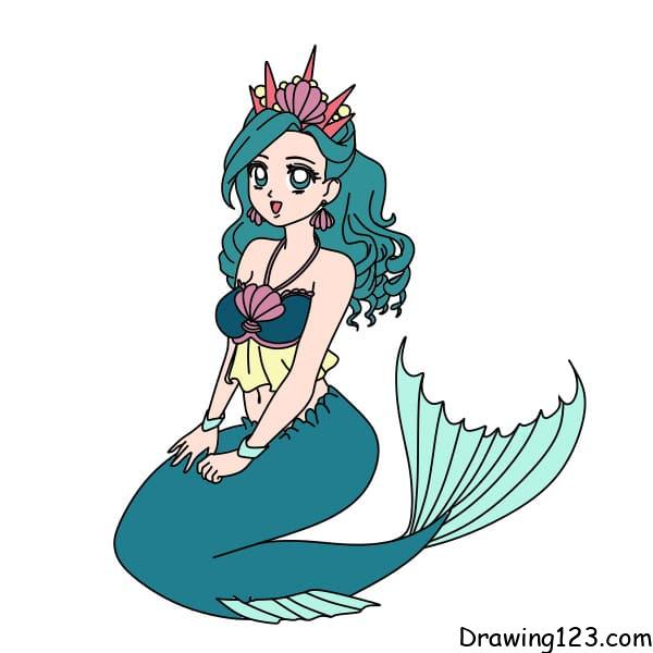 Jak Nakreslit How-to-draw-a-mermaid-step-15