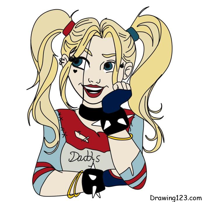 Jak Nakreslit how-to-draw-Harley-Quinn-step-10-2