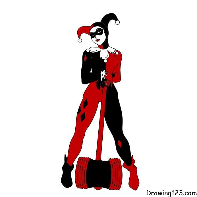 Jak Nakreslit how-to-draw-Harley-Quinn-step-12-2