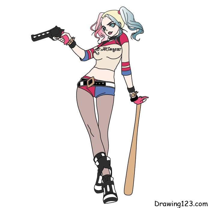 Jak Nakreslit how-to-draw-Harley-Quinn-step-13-1