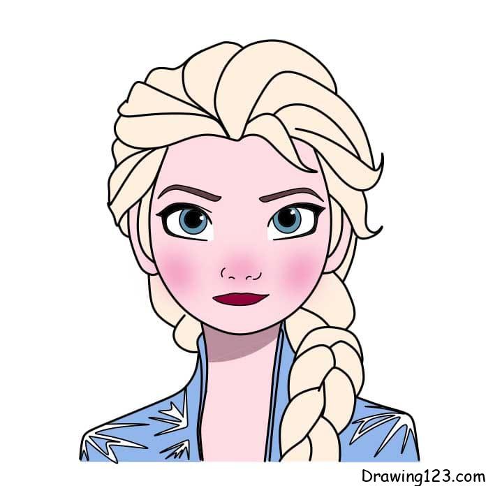 Jak Nakreslit How-to-Draw-Princess-Elsa-Step-9