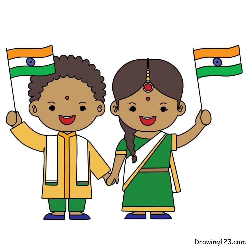 Jak Nakreslit How-to-draw-the-Independence-Day-of-India-step-9-1