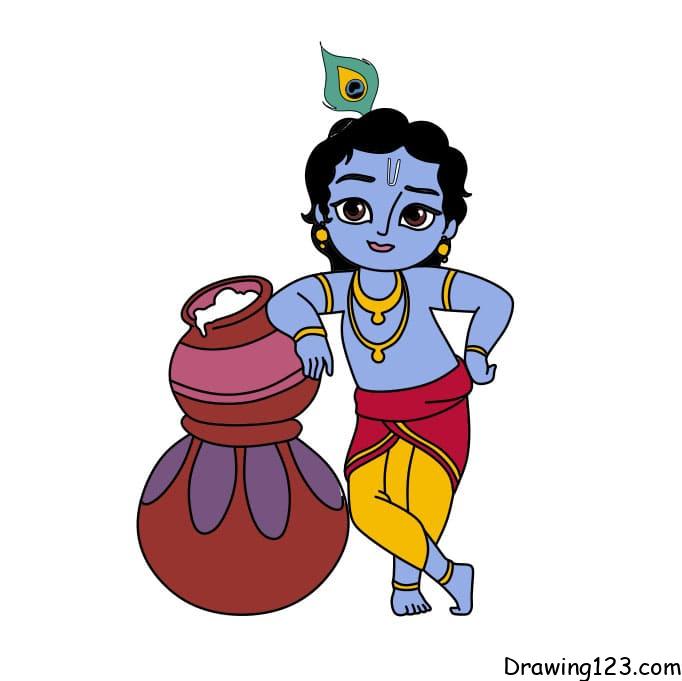 Jak Nakreslit how-to-draw-Lord-Krishna-step-11-2