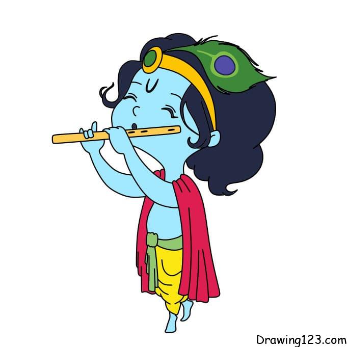 Jak Nakreslit how-to-draw-Lord-Krishna-step-11-7