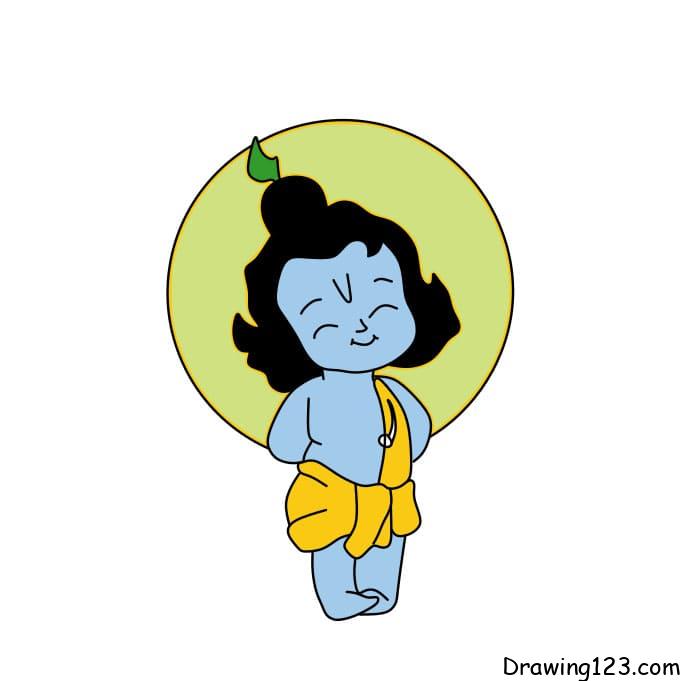 Jak Nakreslit how-to-draw-Lord-Krishna-step-9-2