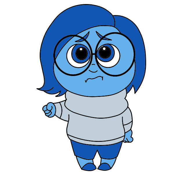 Jak Nakreslit Sadness from Inside Out 2 (10)