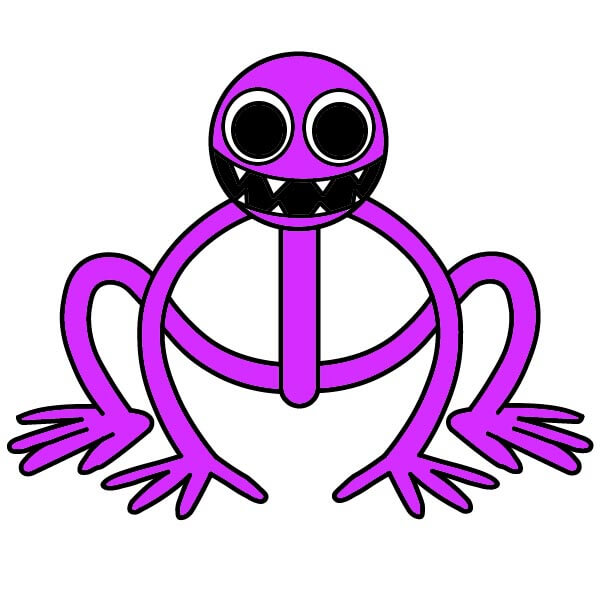 Jak Nakreslit Purple Rainbow Friends 9