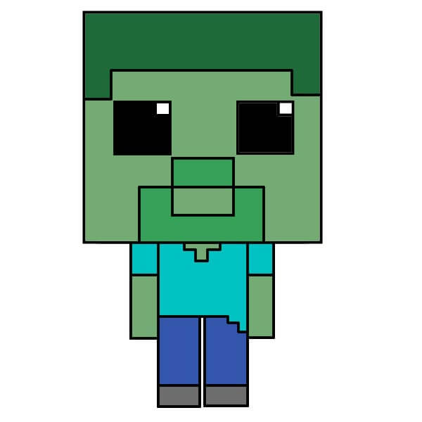 Jak Nakreslit Minecraft Baby Zombie 10