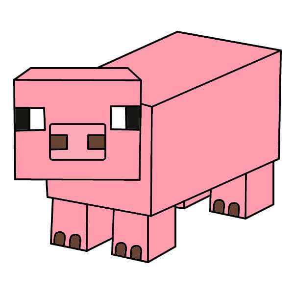 Jak Nakreslit Minecraft Pig 7